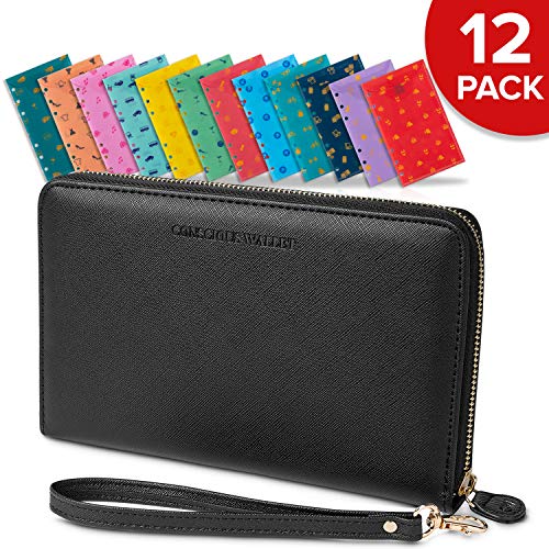 Cash Envelopes for Budgeting - Cash Envelope System Wallet with 14 Card Slots - RFID Protection - 12 Sturdy Plastic Money Envelopes for Cash Organizer - Cute Reusable Envelopes for Savings - 12 Pack - Thumbnail 7