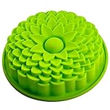 Longzang 9" Sunflower Bread Pie Flan Tart Birthday Party Cake Silicone Mold Pan Bakeware (Colors may vary)
