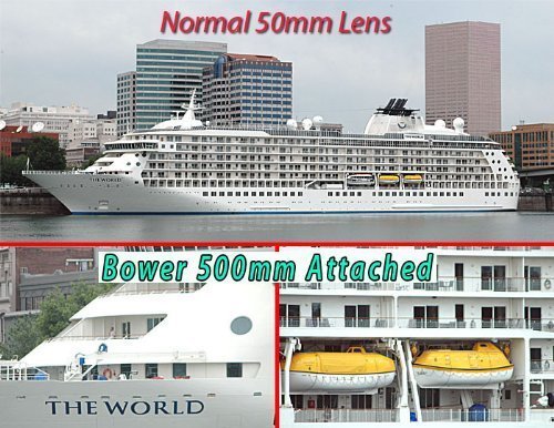 BOWER 500mm Preset Telephoto Lens for Canon DSLR XS, XSI, XT, T1i, T2i, T3, T3i, T4i, 60D, 7D, 5D Mark II5D Mark III