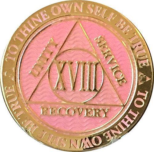 Recoverychip 18 Year AA Medallion Reflex Pink Gold Plated Chip XVIII