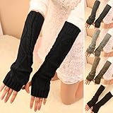 FUNOC® Women Winter Warm Fingerless Knitted Long Gloves Mitten Wrist Arm Hand Warmer