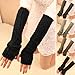 FUNOC Women Winter Warm Fingerless Knitted Long Gloves Mitten Wrist Arm Hand Warmer