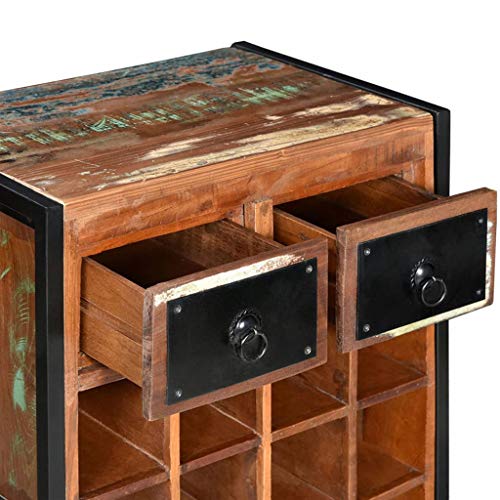 vidaXL Weinregal 16 Flaschen Altholz Weinständer Flaschenregal Weinschrank – Bild 6