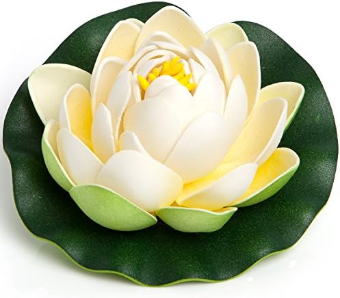 BEST FLOATING FLOWERS SET of 8 for Weddings - Pools - Holidays - Aquarium - Wedding Decorations - Hot Tubs - Small 4.5 Inches Each (White)