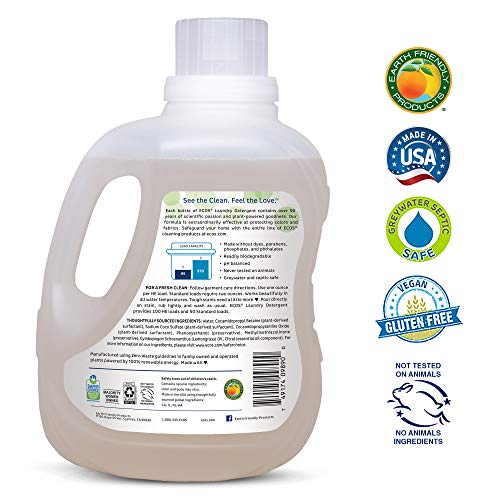 ECOS® Hypoallergenic Laundry Detergent, Lemongrass, 200 loads, 100oz Bottle by Earth Friendly