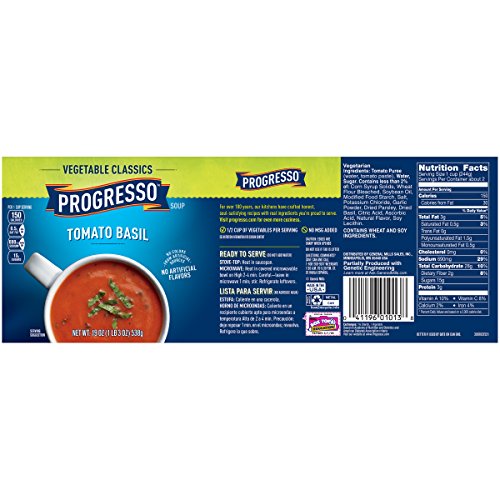 Progresso Vegetable Classics, Tomato Basil Soup, Gluten Free, 19 oz Can