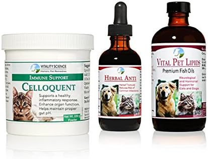 Vitality Science Advanced Immune Restoration Program for Cat Cancer Support | Holistic 3 Step Program | Immune Support for Cats | Cat Cancer Natural Treatment | Cat Supplements & Cat Pain Relief