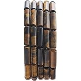 BEADIA Natural Yellow Tiger Eye Tube Beads 13x4mm 30pcs Cylinder Loose Semi Gemstone Beads for Jewelry Making Design