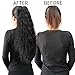 Abujia Yaki Ponytail Ponytail Kinky Straight Synthetic Long Clip in Hair Extensions Ponytail Hairpiece Soft Silky for Women 24inch-Claw (1b#)