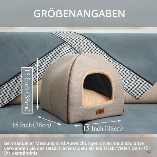 Katzenbett für Indoor-Katzen - Katzenhöhlenbetten Katzenhaus Katzenzelt mit abnehmbarem waschbarem Polsterkissen, weichen Kätzchenbetten, Katzenbetten & Möbel, für kleine und mittlere Haustierbetten