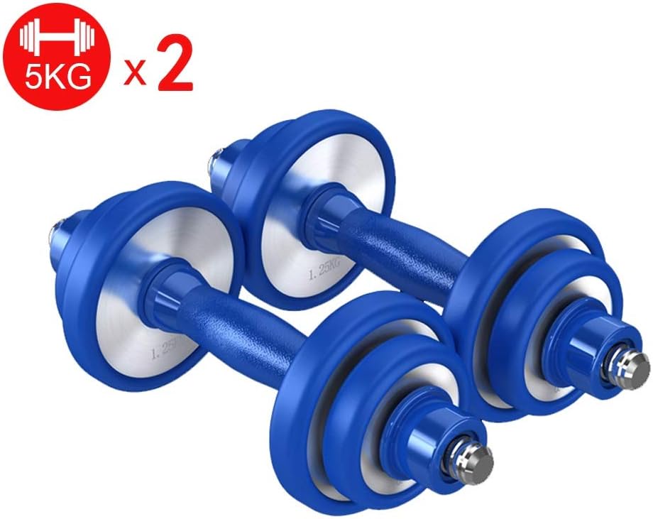 Amon Stainless Steel Adjustable Weight Dumbbell Sporting Goods Set of 2 Body Sculpting Hand Weights Dumbbell Set - Supplies for Workout,Body Building (Color : 10KG)