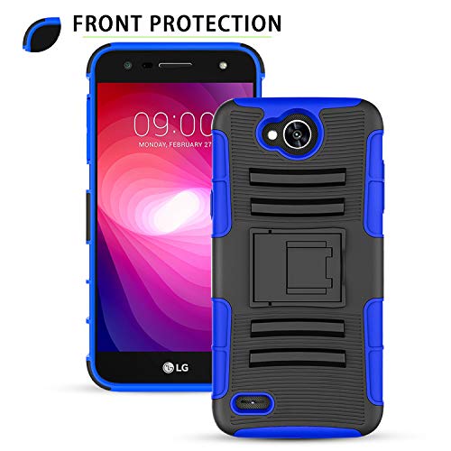 OEAGO LG X Charge Case, LG Fiesta 2 LTE Phone Case, LG Fiesta LTE Case, LG X Power 2 (2017) Case, [Shockproof] [Impact Protection] Tough Rugged Dual Layer Protective Case with Kickstand - Blue - Thumbnail 5