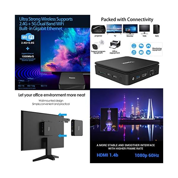 Mini PC Windows 10/Linux, Intel Atom X5-Z8350 HD Graphics Mini Computer 4GB DDR3/64GB eMMC Support 2.4/5G WiFi, BT 4.0…