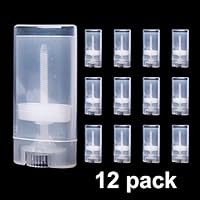 Empty Deodorant Containers (15 mL, Pack of 12) - BPA Free Clear Plastic, Mini Size Great for Carry-On Travel, DIY Make Your Own Deodorant, Lip Balm, Lotion Bar, Moisturizer, Heel Balm, Sunscreen