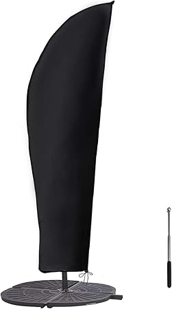 Amazon Com Gemitto Patio Umbrella Cover Waterproof Outdoor Offset Market Umbrella Parasol Covers With Zipper Rod For 9 13ft Cantilever Umbrellas Anti Uv Rain Wind Dust 420d Cantilever Umbrella Cover Garden Outdoor