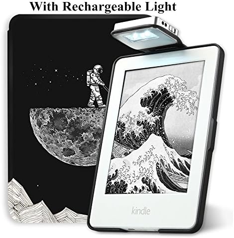 Young Me Kindle E-reader 2014 Rechargeable Led Light and Auto Wake/Sleep and Hand Strap Leather Cover/Case for Kindle 7th Generation 2014 Version( Not Fit Kindle Paperwhite or 8th Gen Kindle Series)