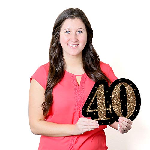 Chic-40th-Birthday-Pink-Black-and-Gold-Yard-Sign-Outdoor-Lawn-Decorations-Birthday-Party-Yard-Signs-Set-of-8