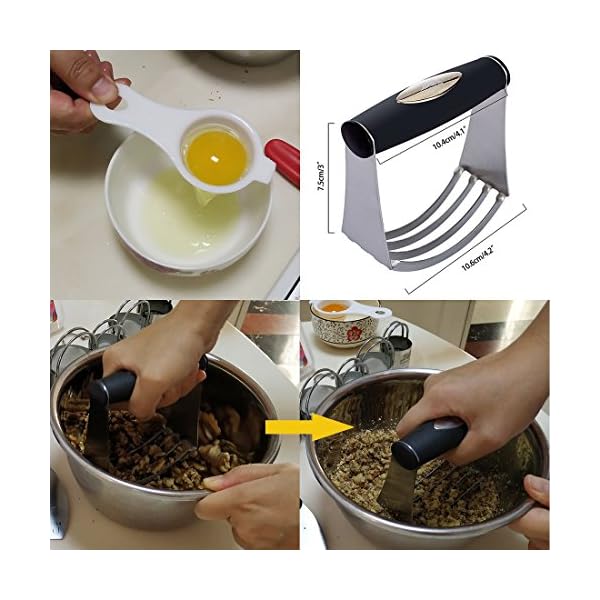M JINGMEI Pastry Cutter Set Biscuit Cutter Set (5 Circle+1Fluted Edge) Dough Blender Mixer Cookie Cutters Round Baking… - Image 4