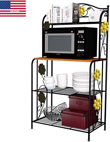 YAONIEO 4-Tiers Metal Kitchen Bakers Racks Organizer Microwave Oven Stand Storage Rack Shiping from US