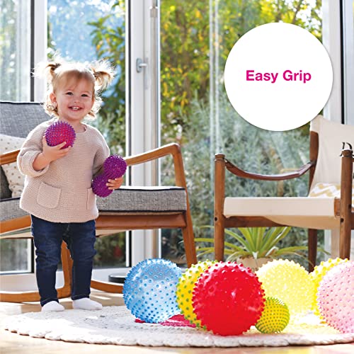 Edushape The Original Sensory Ball for Baby - 4" See-Through Primary Color Baby Ball That Helps Enhance Gross Motor Skills for Kids Aged 6 Months & Up - Stocking Stuffer, Colorful, Unique Toddler Ball