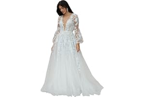 YMSHA Women's Beach Spaghetti Strap Wedding Dresses for Bride 2025 Boho Long Lace Bridal Gowns for Wedding YMS041