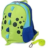 yodo Upgraded Kids Insulated Toddler Backpack with Safety Harness Leash and Name Label - Playful Preschool Kids Lunch Bag, Dinosaur