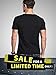 LTIFONE Mens Casual Slim fit Short Sleeve T-Shirt Single Button Placket Plain Henley v Neck Shirt(Black,M)