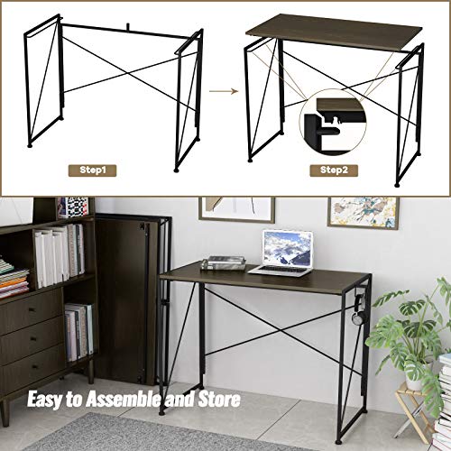 Engriy Folding Computer Desk, 40" Writing Study Desk for Home Office