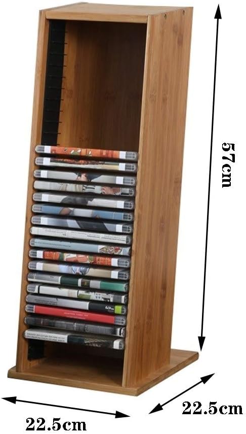 Large Capacity Media Storage Cabinet Cds Shelf Dvd Multimedia Organizer Rack Stand Bookcase Display Unit Show Stand Size A 22 5 22 5 57cm Amazon Co Uk Kitchen Home