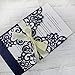 ponatia 25PCS 5.12 x 7.1 '' Laser Cut Wedding Invitations Cards with Envelopes for Wedding Bridal Shower Engagement Birthday Invite (Navy Blue)
