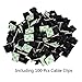 Selizo 100 Pack Adhesive Wire Clips Holder Management with 50 pack Cable Ties for Car, Office and Home