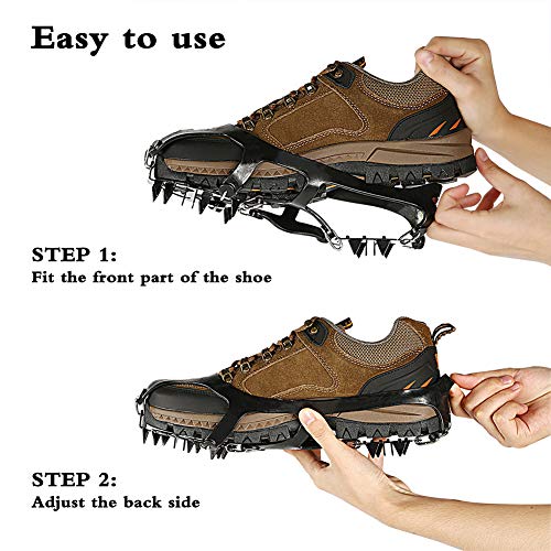 CosyzoneTraction Cleats Ice Snow Grips 18 Spikes Walking, Jogging, Climbing Hiking - Thumbnail 5