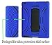 Rugged Shockproof Silicone Protective 3 in1 Case Cover For ipad 2nd , 3rd , 4th Generation Model : A1397 , A1416 , A1395 , A1396, A1403 , A1458 , A1460 , A1430( Blue + Black)