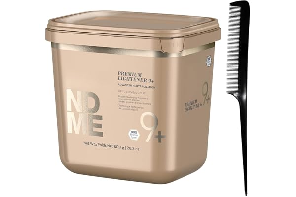 Hair Lightener 9+ Premium Bleach Powder 800G with Styling Comb (Bundle)