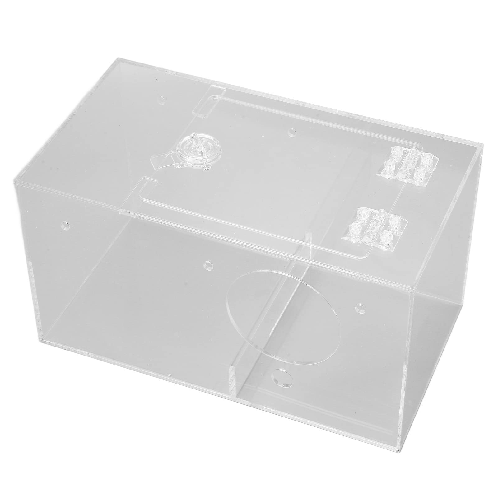 Qcwwy Acrylic Bird Breeding Box, Parakeet Nesting Box Transparent Design with Standing Pole and Padding Bird Breeding Box for All Seasons (L)