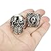FUNRUN JEWELRY 2 PCS Stainless Steel Ring for Men Teens Skull Biker Ring (8)