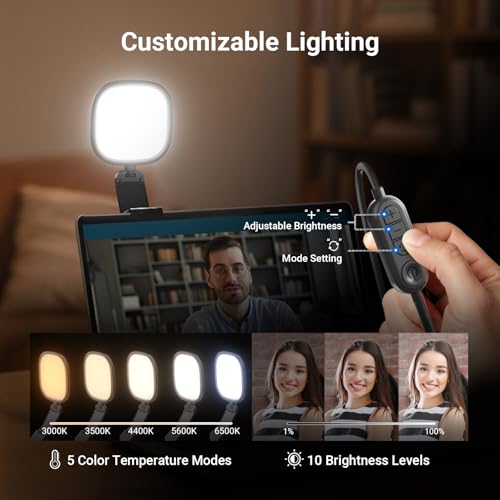 NEEWER Basics 5" 10W Monitor Light for Video Conference, Bi Color Edge Lit USB LED Panel with Stand, CRI95 Lamp Lighting for Laptop Computer Webcam Zoom Call Desk Streaming Recording, NL10