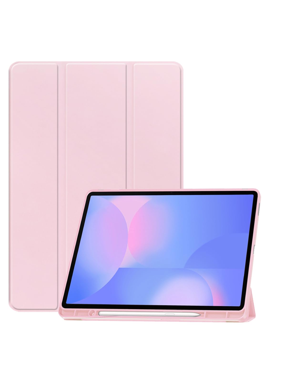 Photo 1 of for Samsung Galaxy Tab S10 FE+ 13 inch Tablet Case,BOVGAC Ultra Slim PU Leather Folding Protective Cover Case with Adjustable Soft TPU Back Shell Full Protection Scratch Resistant (Pink)