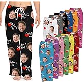 JIOJOG Custom Face Pajama Pants for Men Women, Personalized Gift Pajamas Bottoms with Photo Print