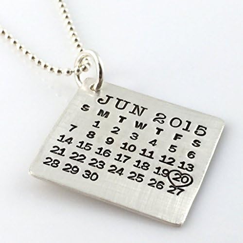 Mark Your Calendar Necklace - personalized sterling silver calendar necklace
