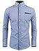 TAM WARE Mens Classic Slim Fit Vertical Striped Longsleeve Dress Shirt TWCS16-NAVY-US M