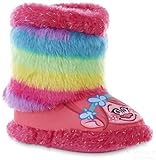 Dreamworks Toddler Girls' Trolls Pink/Rainbow Bootie Slipper