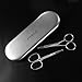 Nose Hair Scissors, ETEREAUTY Eyebrow Beard Trimmer Scissors Stainless Steel Facial Hair Scissors with Storage Box