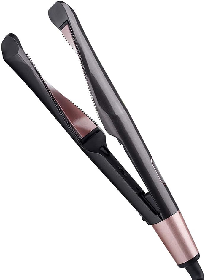 Hair Straightener Curling Iron 2 in 1 Tourmaline Ceramic Flat Iron Fast Heating-up Adjustable Temp with LCD Digital Display&Auto Shut-off Hair Styling Tools for All Hair Types
