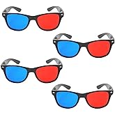 4 Pcs Red and Blue 3D Glasses Universal TV Movie Dimensional Video Frame 3D Glasses DVD Game Glass 3D Style Glasses for 3D Movies Games, 3D Viewing Glasses, Televisions and Video