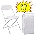 JAXPETY 20 PCs Commercial Plastic Folding Chairs Stackable Wedding Party Event Chair (20-Pack, White)