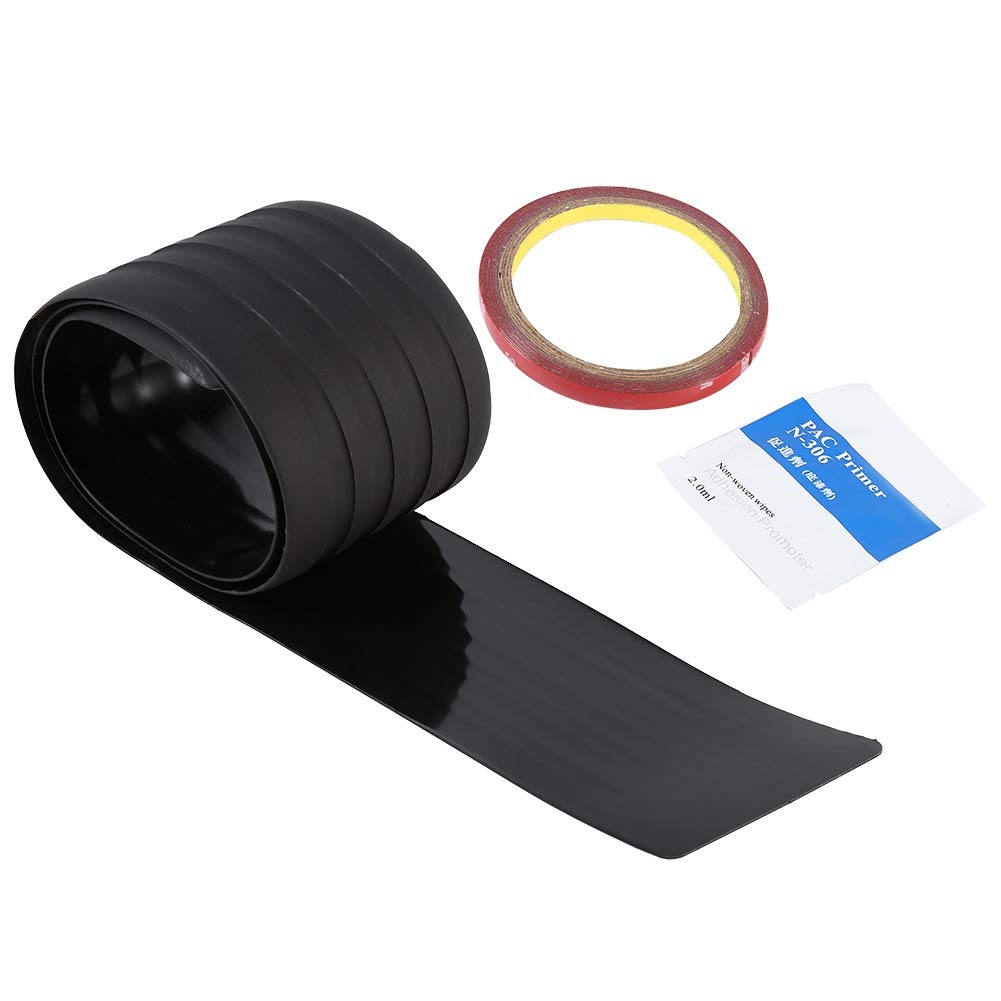 Universal Car Rear Bumper Protector 90cm, Black Rubber Scratch Guard, Anti-Slip Boot Trunk Sill Cover for SUV Pickup Sedan