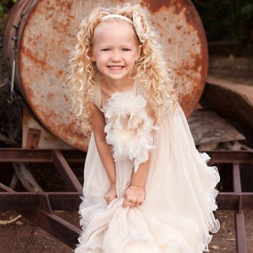 Amazon Co Jp 女の子の甘い喜び フェザードレス Sweet Delight Girls Feather Dress 2歳から14歳 3 4 Years シャンパン 服 ファッション小物