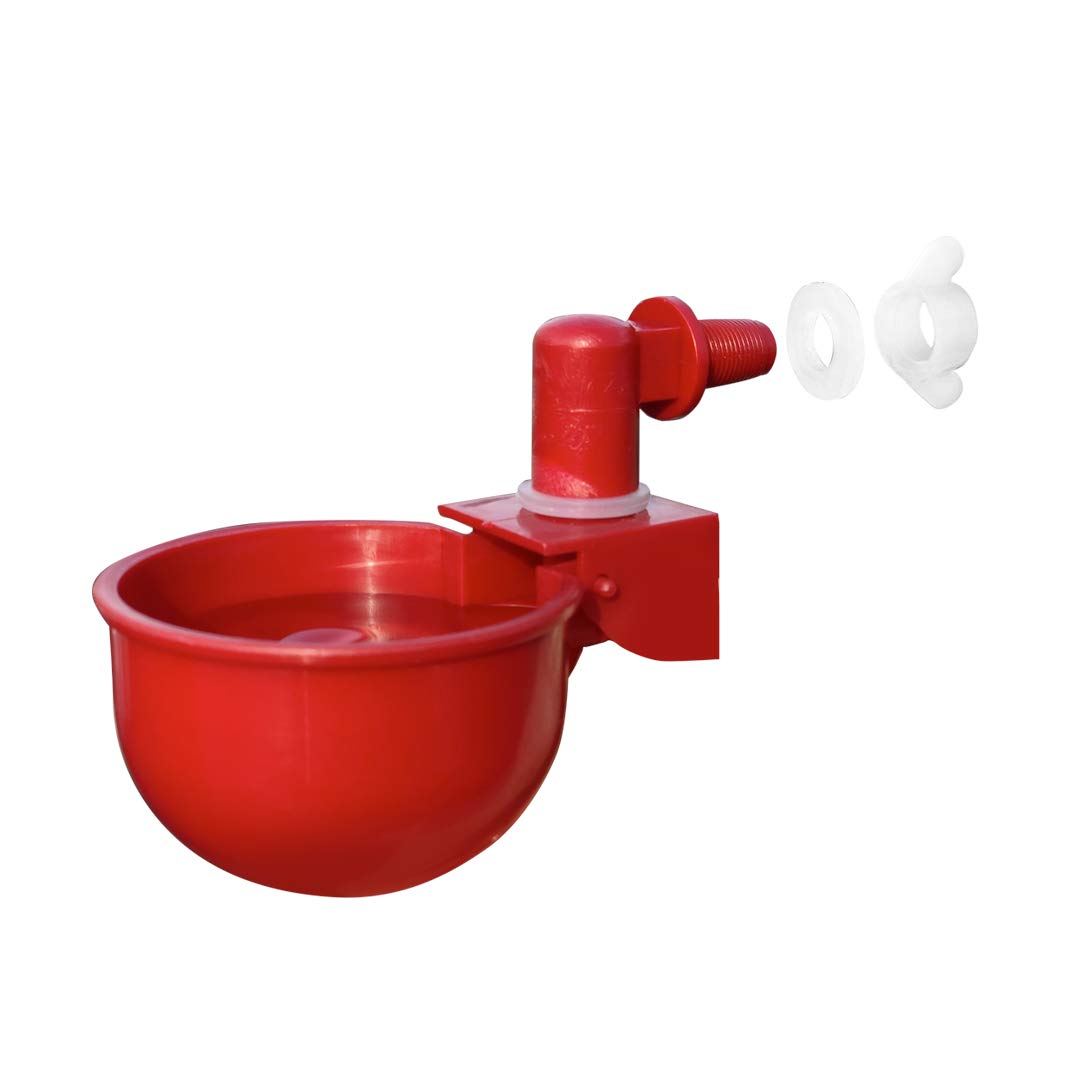 RentACoop Automatic Chicken Water Nipple Cup Waterer Kit for Poultry
