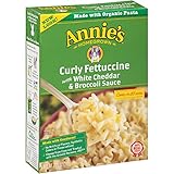 Annie's Curly Fettuccine with White Cheddar & Broccoli Sauce Pasta 7.25 oz Box (Pack of 6)